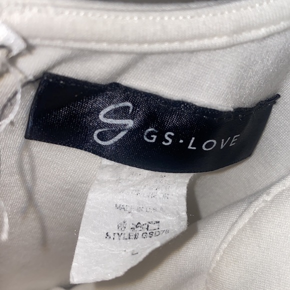 GS Love White Large Over Shoulder Front Draw String Dress - Picture 2 of 8